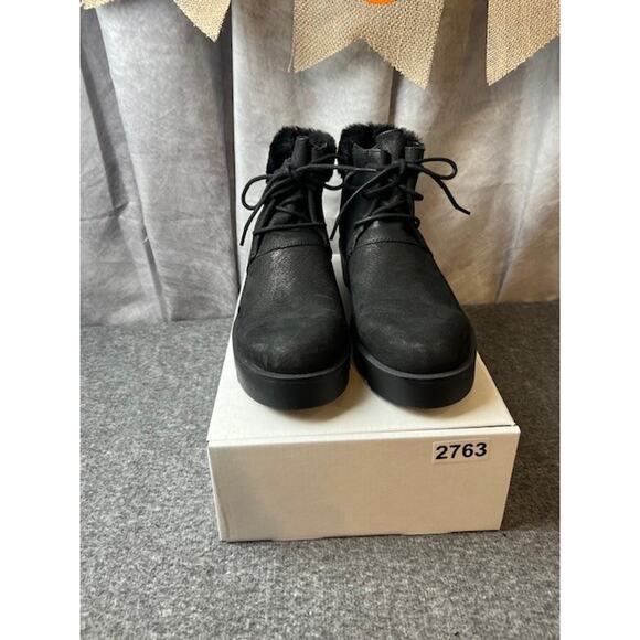 Eileen Fisher Women’s Kenille Sport Suede/Shearling Wedge Boot Black Sz 7 NWOB - Picture 10 of 10